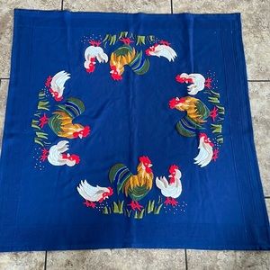 Vintage jobelan embossed embroidered tablecloth